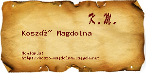 Koszó Magdolna névjegykártya