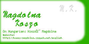 magdolna koszo business card